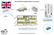 Vauxhall Zafira B cigarette lighter fuse location